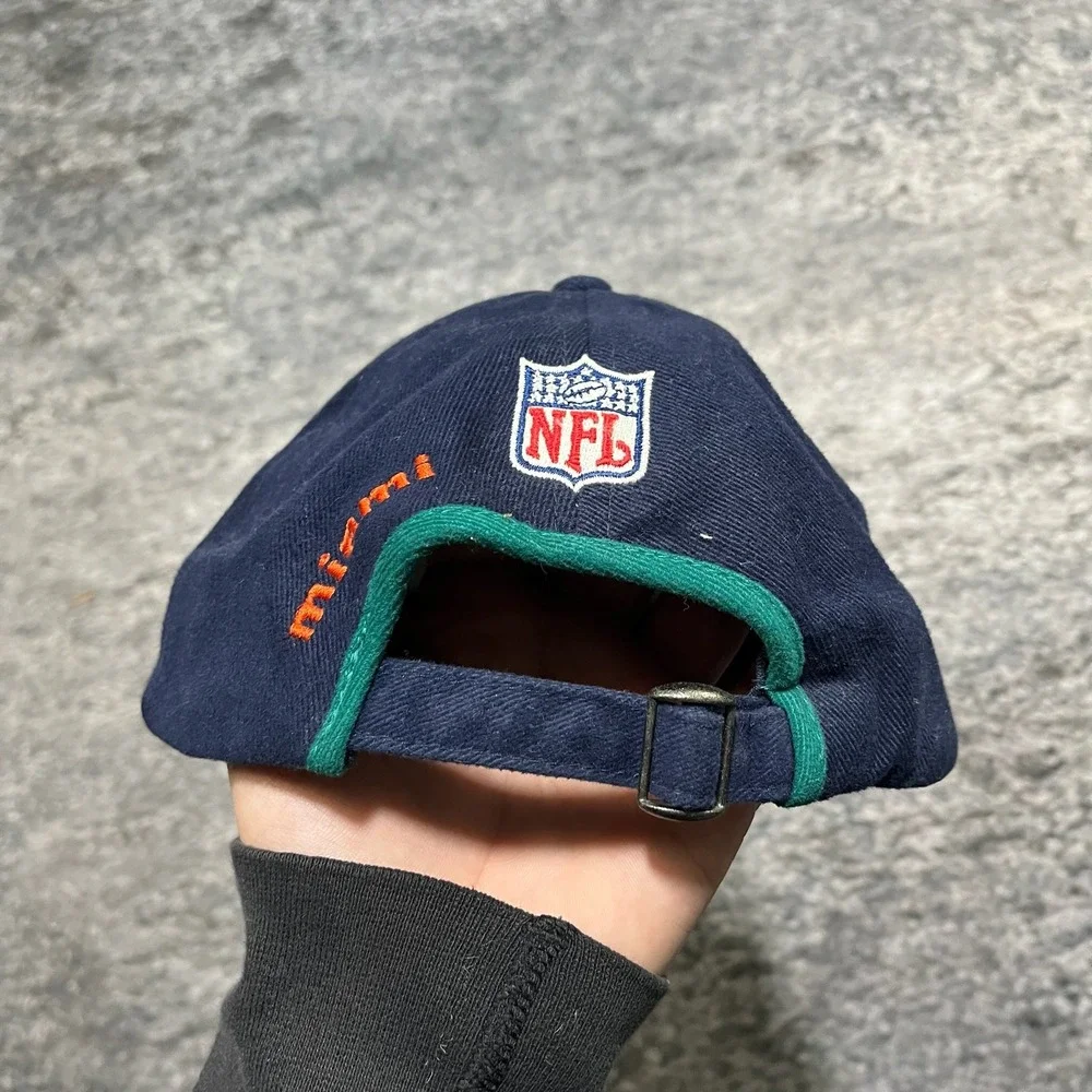 Vintage 90s Miami Dolphins Logo Athletic Hat NFL Blue Embroidered Adjustable Cap